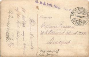 1917 Osztrák-magyar katonák csoportja, középen ül a kürtös / WWI Austro-Hungarian K.u.K. military, g...