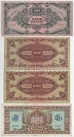 1945. 1000P + 10.000P (2x) + 100.000P mindegyik "MNB" bélyeggel T:F