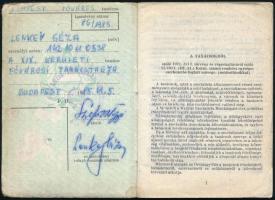 1985 Fővárosi Tanács tagsági igazolvány Szépvölgyi Zoltán aláírásával