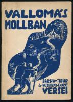 Barna Tibor - Veszprémy Endre: Vallomás mollban. - - és - - versei. Az egyik szerző, Barna Tibor által DEDIKÁLT példány. Debrecen,[1941.],Debreceni Kollégium Tanítóképzőintézetének Negyedéves Növendékei,(Nagy A.-ny.), 63 p. Egyetlen kiadás. A borítón Kaplonyi György ólommetszetével. Kiadói papírkötés, foltos borítóval.