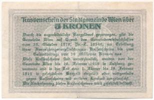 Ausztria / Bécs 1918. 5K helyi bankjegy T:F apró szakadás
Austria / Wien 1918. 5 Kronen local bankn...