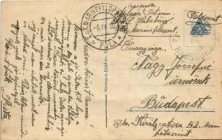 Forcierte Überwasserfahrt / WWI German Navy submarine + "K.U.K. MARINEFELDPOSTAMT POLA" &q...