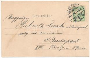 1911 Budapest IV. Újpest, Polgári leányiskola (ázott / wet damage)