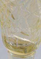 2 darab kristály váza, ezüst (Ag) talppal, egyik darab deformált, sérült. Jelzett, m: 18,5-23 cm