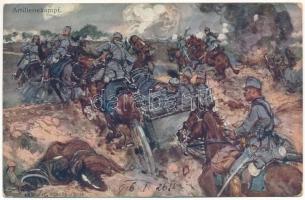 1916 Artilleriekampf / WWI Austro-Hungarian K.u.K. military art postcard, artillery battle. B.K.W.I. 259-41. s: Ludwig Koch (ázott / wet damage)