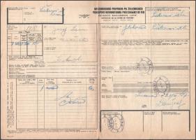 cca 1947-1948 Csehszlovákiai lakosságcserével kapcsolatos iratok (losonci tanító áttelepülése)