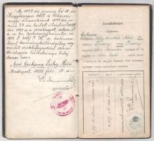 1927 Báró Czikann-Zichy Móric diplomata egyetemi leckekönyve, sok aláírással, fényképpel