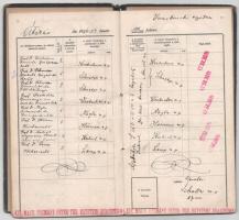 1927 Báró Czikann-Zichy Móric diplomata egyetemi leckekönyve, sok aláírással, fényképpel