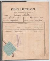 1890 Budapesti egyetemi leckekönyv Gebauer (Radványi) Miklós trencséni levéltáros részére