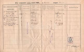 1890 Budapesti egyetemi leckekönyv Gebauer (Radványi) Miklós trencséni levéltáros részére