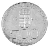 1994. 500Ft Ag "Integráció az Európai Unióba" sérült dísztokban, tanúsítvánnyal T:BU folto...