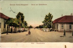 1917 Temeshidegkút, Hidegkút, Sabran-Guttenbrunn, Zabrani; Fő utca. Zeitler Lajos kiadása / main street (felületi sérülés / surface damage)