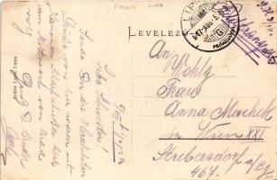 1917 Temeshidegkút, Hidegkút, Sabran-Guttenbrunn, Zabrani; Fő utca. Zeitler Lajos kiadása / main str...