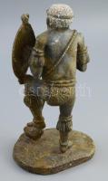 Afrikai harcos. Faragott jade kő szobor 27 cm