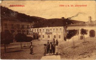 1907 Körmöcbánya, Kremnitz, Kremnica; Fő tér, M. kir. pénzverde, népbank. W.L. 558. / main square, mint, bank (EK)