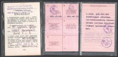 1951-1987 4 db jogosítvány, közlekedési bizonyítvány pénzügyőr tiszt részére