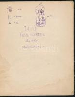 Japán fametszető mesterek kézjegy másolatai, kézzel írt, foltos, 8 sztl. lev., de csak 4 beírt oldal...