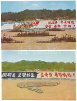 ÉSZAK-KOREA - 6 db modern észak-koreai propaganda képeslap tokban / 6 modern North Korean propaganda...