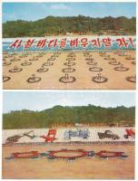 ÉSZAK-KOREA - 6 db modern észak-koreai propaganda képeslap tokban / 6 modern North Korean propaganda...