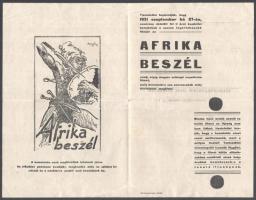 1931 Afrika beszél című film bemutatójának reklámlapja (Belvárosi Mozi Igazgatósága)