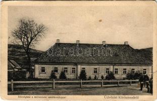 1916 Kőrösmező, Körösmező, Yasinia, Yasinya, Jaszinya, Jassinja, Jasina (Máramaros); Községháza a millenniumi emlékoszloppal. Rosenblüth Emanuel kiadása / town hall, Hungarian Millennium monument + "K.U.K. FELDPOSTAMT 189" (fa)