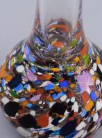 Murano anyagában multicolor színezett szakított üveg váza, jelzés nélkül, m: 23 cm