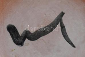 Bán Károly világoskék repesztett mázas váza. Jelzett, m: 23,5 cm