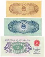 Kína 1953. 1f + 2f + 1962. 2j T:AU
China 1953. 1 Fen + 2 Fen + 1962. 2 Jiao C:AU