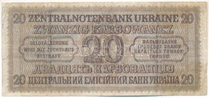 Ukrajna / Német megszállás 1942. 20K T:VG
Ukraine / German occupation 1942. 20 Karbowanez C:VG
Kra...