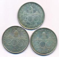 1993. 200Ft "MNB" Ag (3xklf) T:XF patina Adamo F13