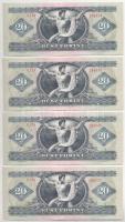 1975. 20Ft (4x) sorszámkövetők "C 129 200834 - C 129 200837" T:AU,XF Adamo F16