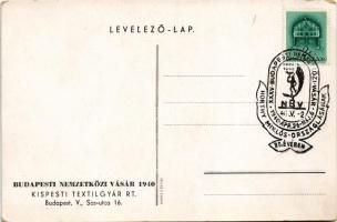 Kistext. Budapest Nemzetközi Vásár. Kispesti Textilgyár reklámlapja / Hungarian textile factory adve...