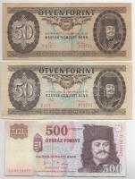 1962-1975. 20Ft (4x) + 1975-1986. 50Ft (2x) + 2006. 500Ft "A forradalom 50. évfordulója 1956. o...