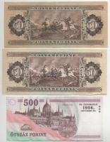 1962-1975. 20Ft (4x) + 1975-1986. 50Ft (2x) + 2006. 500Ft "A forradalom 50. évfordulója 1956. o...