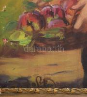 Ivanácz Zsolt József (1869-?): Lány népviseletben és gyümölcskosárral. Olaj, karton. Jelezve balra l...