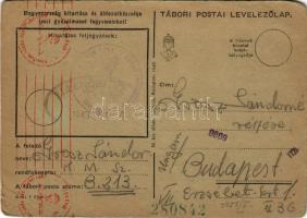 1943 Grosz Sándor zsidó KMSZ (közérdekű munkaszolgálatos) tábori posta B.213. levele feleségének. Judaika / WWII Hungarian letter between Jewish labor serviceman and his wife. Judaica (EB)