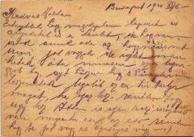 1940 Erdős Zoltán zsidó KMSZ (közérdekű munkaszolgálatos) tábori posta 201/15. küldött levél édesapj...