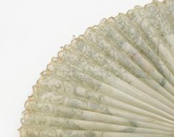 Antik "Balatonberény" feliratú legyező, javított, működik, h: 25 cm