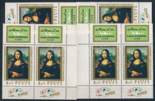 1974 Mona Lisa 2 db szelvényes bélyeg + 2 db ívsarki pár (7.200)