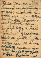 1944 Földes József zsidó KMSZ (közérdekű munkaszolgálatos) tábori posta 101/207. I. félszázad, küldö...