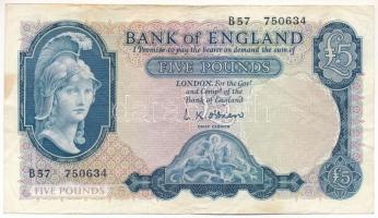 Nagy-Britannia DN (1957-1961) 5P T:F folt Great Britain ND (1957-1961) 5 Pounds C:F spot Krause P#371