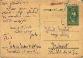 1944 Léderer András zsidó KMSZ (közérdekű munkaszolgálatos) tábori posta 705/1. levele Judaika / WWII Letter from a Jewish labor serviceman. Judaica (fa)