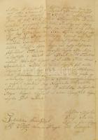 ca. 19. század eleje . Vác, Özvegy Rezsetka Jánosné Király Jusztina levele Friebeisz István Pest-Pil...