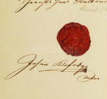 1852 Levél (németül: Kaltenstein) bizonyítvány szép, falusi viaszpecséttel 6kr szignettával