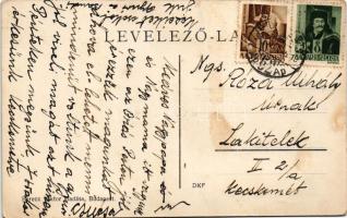 1943 Budapest XIII. Angyalföld, Fóthi út, templom, üzletek. Berecz Viktor kiadása (fa)