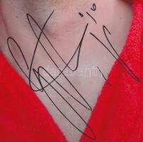 Gergely István (1976- ) kétszeres olimpiai bajnok vízilabdázó autográf aláírása őt ábrázoló képen, 1...