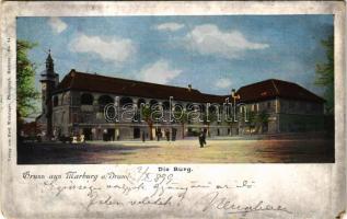 1899 (Vorläufer) Maribor, Marburg a. Drau; Die Burg / castle (worn corners)