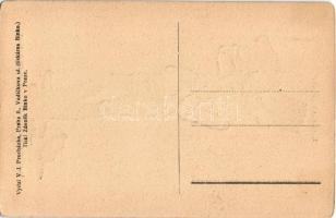 Első világháborús magyar ellenes cseh propaganda, szilvapárlatot ivó IV. Károly karikatúra / Karlíck...