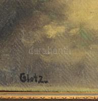 Glatz jelzéssel: Gyerekek. Olaj, farost. Kissé sérült. Dekoratív, sérült fakeretben. 56x40 cm