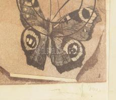 ifj. Imre István (1950-): Célkeresztben (cím nélkül). Rézkarc, papír, jelzett. Lap széle kissé folto...